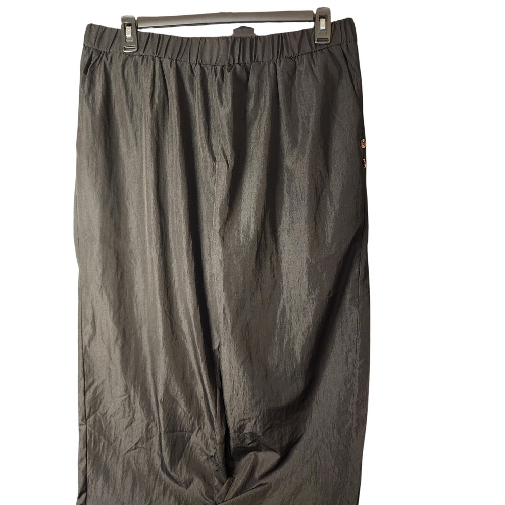 Black Capri Pants Elastic Waist Faux Button Detail 3XL